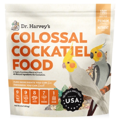 Colosssal Cockatiel Food - Dr. Harvey's Naturally Fortified Cockatiel Diet - Cockatiel Food