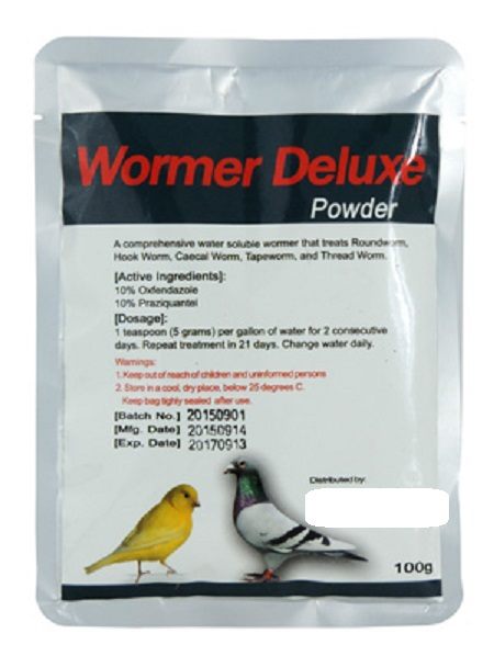 Wormer Deluxe Powder - Avian Wormer - Drinking water treatment - Avian Medication - Bird Supplies
