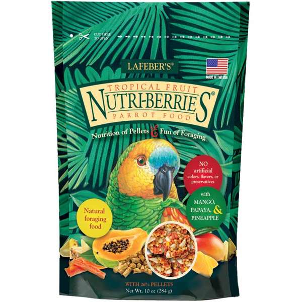 Lafeber Parrot Tropical Fruit Nutriberries balanced like pellets, just not ground up - Non GMO Pellets - lafeber-parrot-tropical-nutriberries-10oz